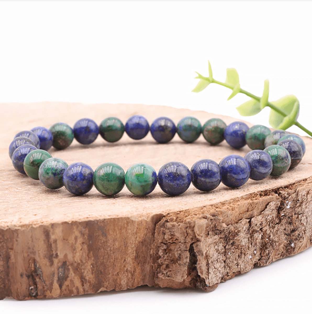 Edelsteen Armband met Azuriet-Malachiet 8 mm - A kwaliteit