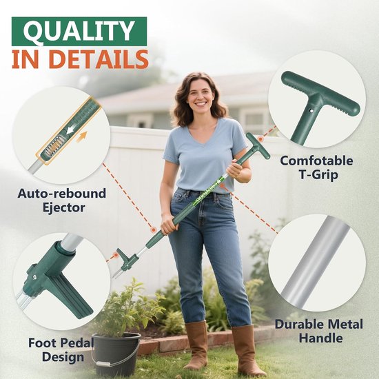 Onkruidtrekker met Lange Steel – 3 Klauwen – Staand Onkruid Verwijderen – 100 cm – Ergonomische Handgreep — afbeelding 3