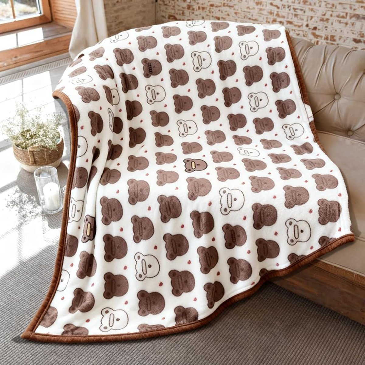 The Little Bear Cuddly Blanket, The Little Bear Blanket, Flannel Fleece, Soft and Warm Cuddly Blanket, Bedspread (100 - ShopVlot