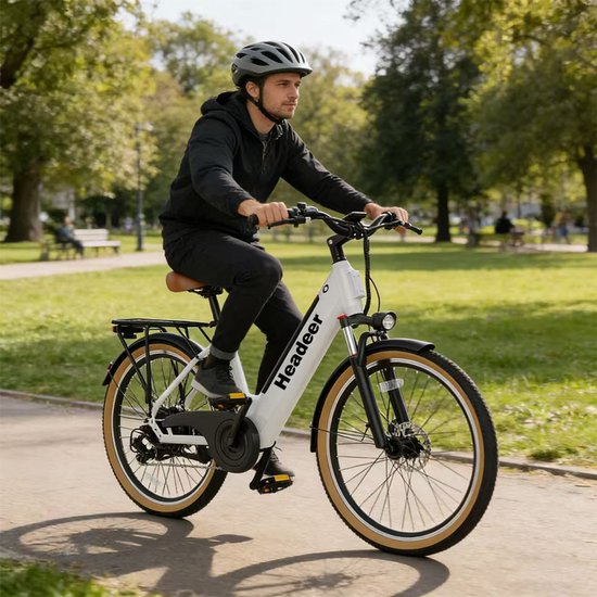 HEADEER BD26195 E-bike - 26*1.95 Inch - 40km actieradius - 350W motor - 48V 13.5Ah accu - Topsnelheid 25 km/u - Wit — afbeelding 5