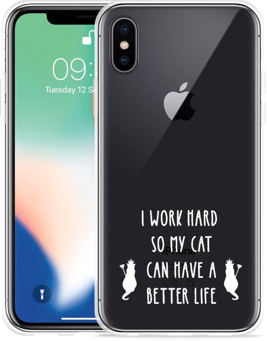 Coque Apple iPhone X Royalty Cat - Blanche | bol