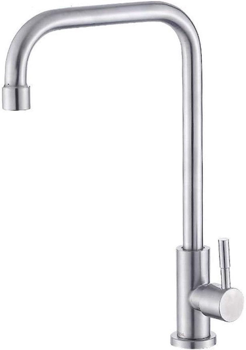 Kraan enkele koud - roestvrij staal geborsteld - waterfilter ontwerp - ideaal voor keuken en badkamer - ShopVlot