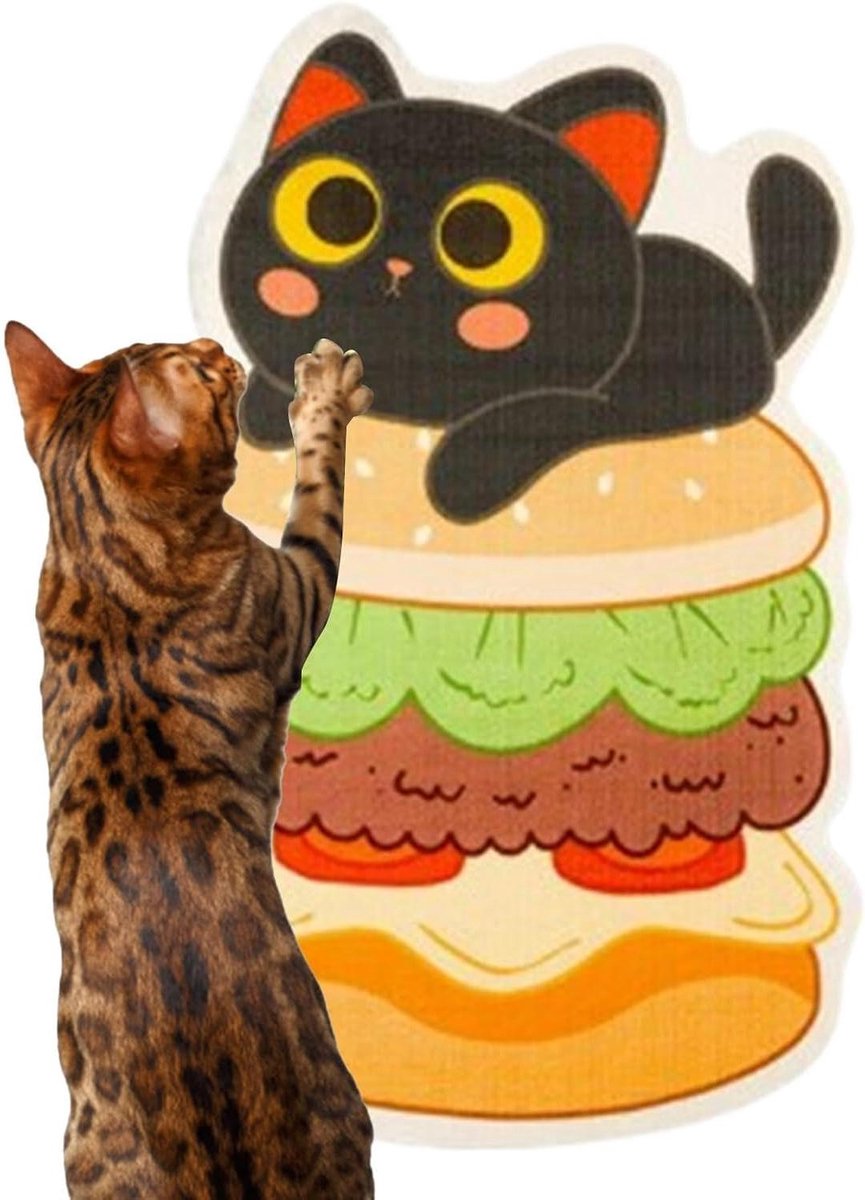 Wand Kattenkrabber - Krabmat Hoek - Meubels Beschermen - Verwijderbare Krabplaat - 40.5 x 25.5 x 2 cm - Grijs