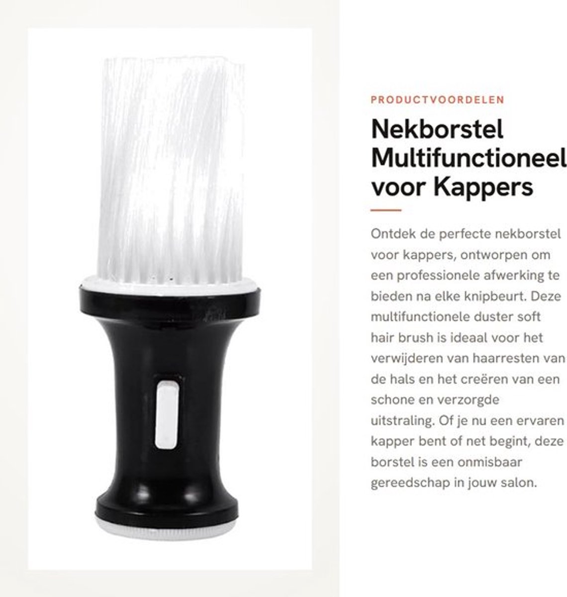 Nekborstel Professioneel - Multifunctioneel Gereedschap - Duster - Kappersmantel - Nekkruimelborstel - Hoogwaardig Milieuvriendelijk Materiaal - Haarbescherming