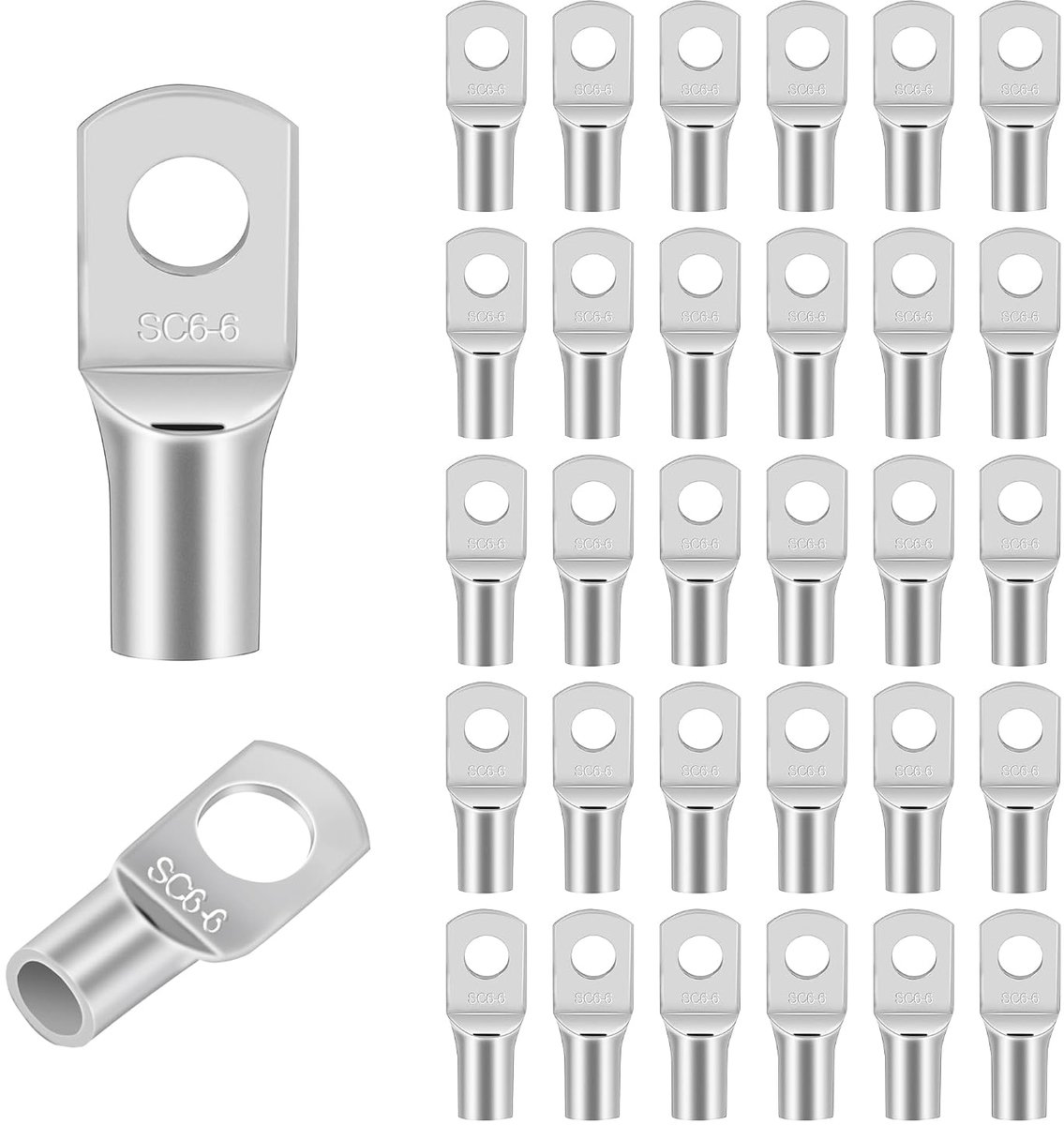 Ringogen 30 Stuks SC6-6 - Koperlegering Zilver - Hoge geleidbaarheid - Ideaal voor industriële kabels - ShopVlot
