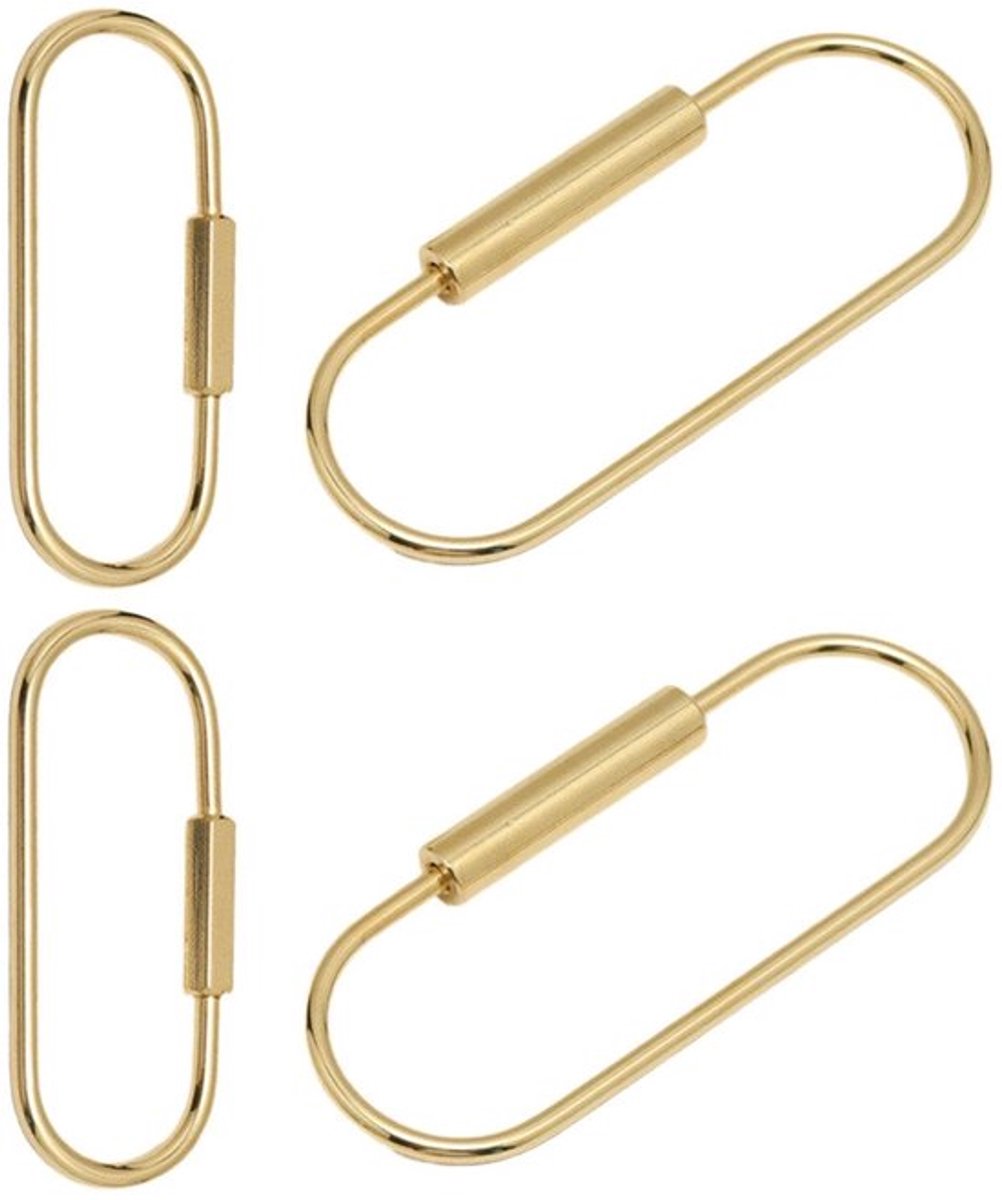 Spansloten 4 Stuks - Schroefsloten - Cilindrische/Zeshoekige Sloten - Messing - Goud - Duurzaam en Corrosiebestendig - Sleutelhanger