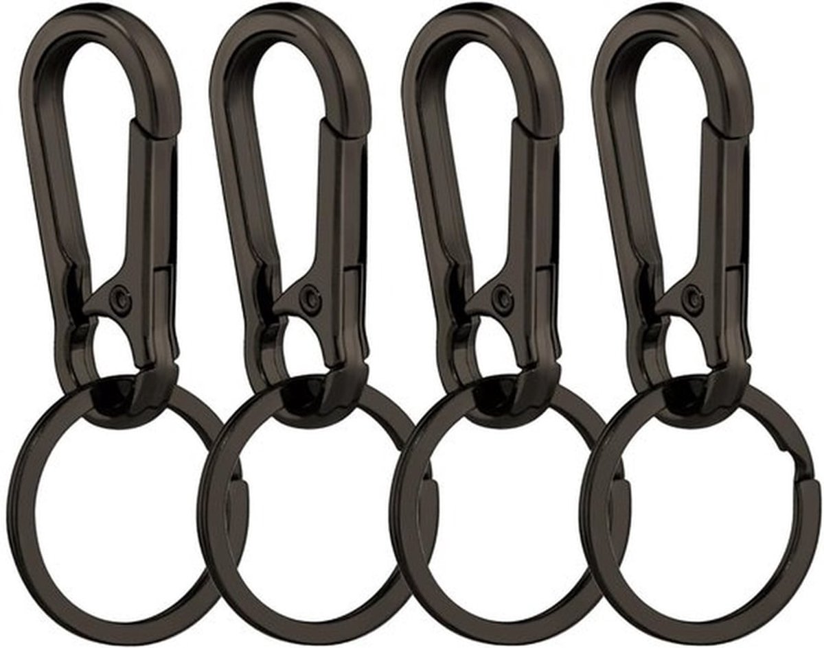 Sleutelhanger Set van 4 - Metalen Karabijnhaak - Zinklegering Antiroest - Lichtgewicht Design - Multifunctioneel - Bronzen Look - Keychain