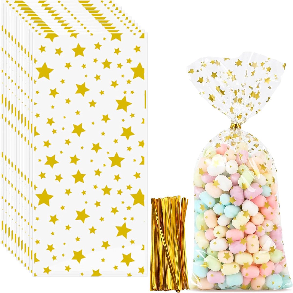 Koekjeszakjes 100 stuks - Kerstthema - Geschikt voor traktaties - Perfect voor feestdagen - ShopVlot