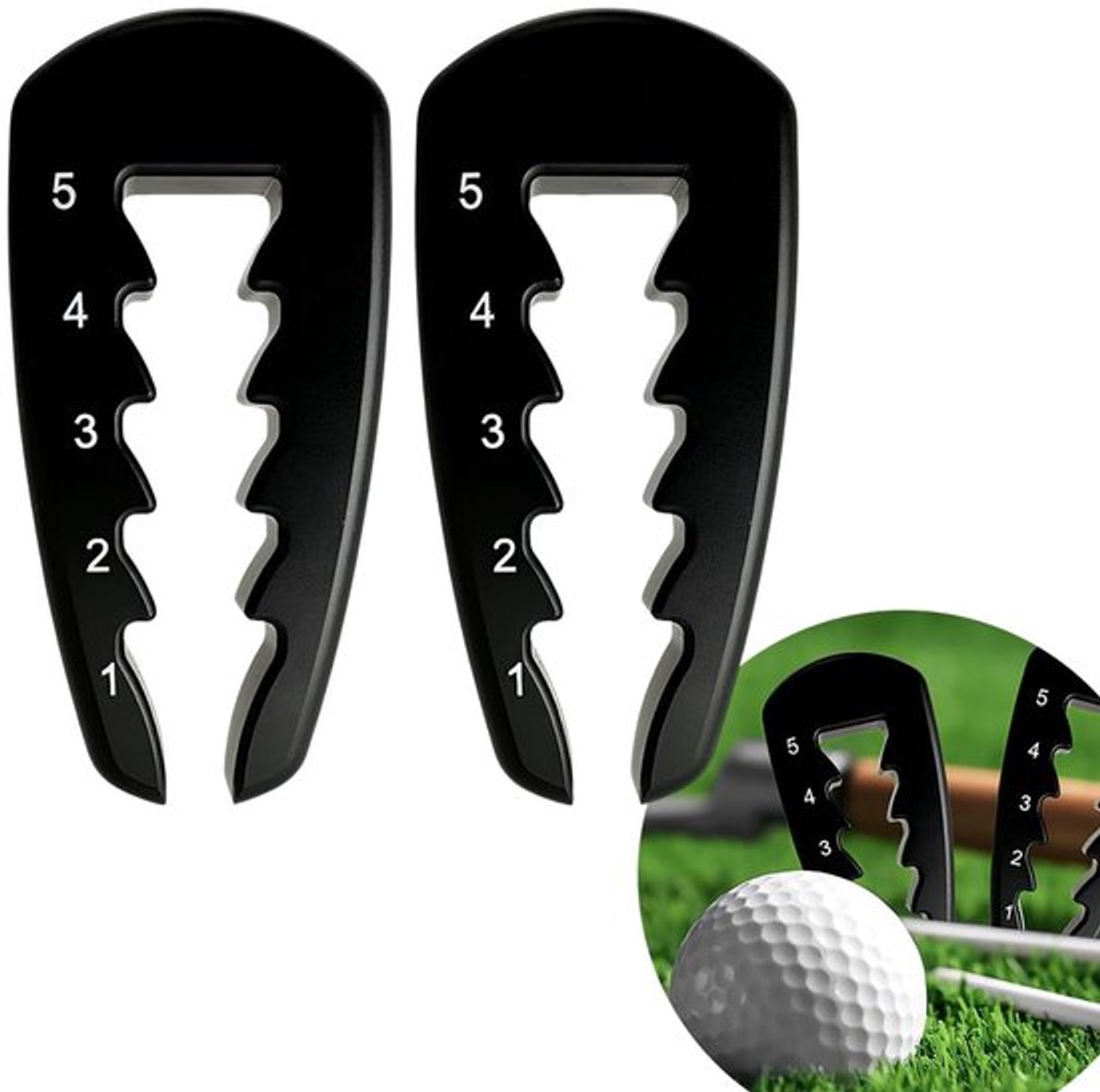 Golf Tees Hoogte Tool - 2 Stuks - Hoogteverstelling - Golf Accessoires - Kunststof - Lichtgewicht en Duurzaam - Golfaccessoires