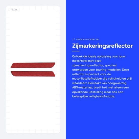 Zijmarkeringsreflector gloednieuw - Motorfiets-zadeltasreflector - Veiligheidswaarschuwing - Geschikt voor FLT/FLHT/FLHRC - 1 paar - ABS materiaal - Zadelzakreflector