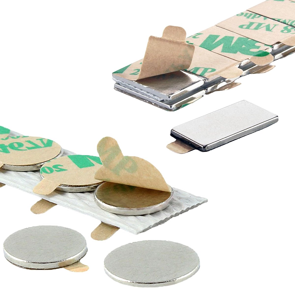 Klebemagnets | 10 mm x 0.6 mm - Neodym - Zelfklevend - Sterke hechting tot 1600 g - ShopVlot