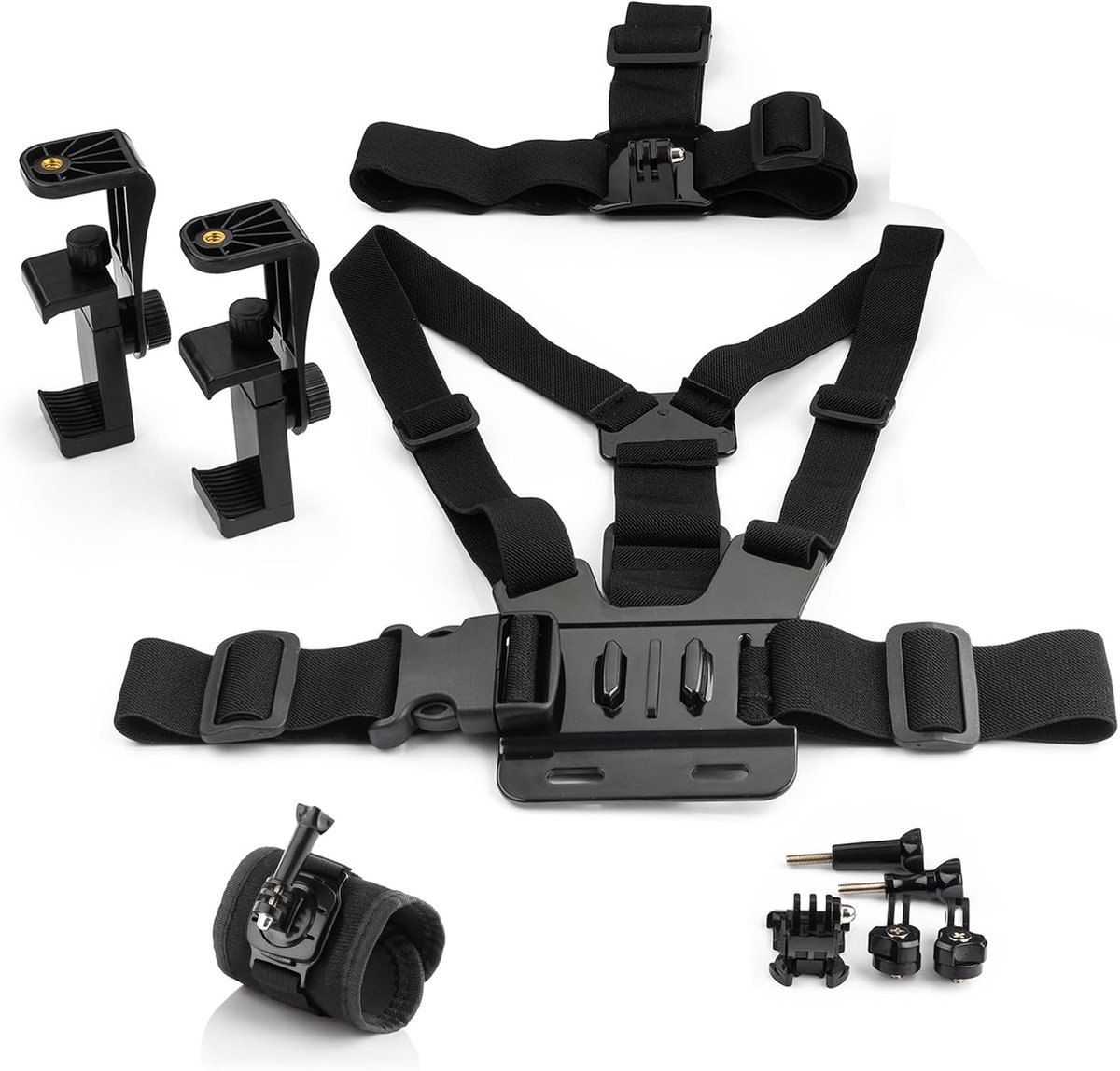 Actioncam Accessoires Set - Hoofd, Borst en Polsband - Verstelbaar - Ideaal voor Actiefoto's - ShopVlot