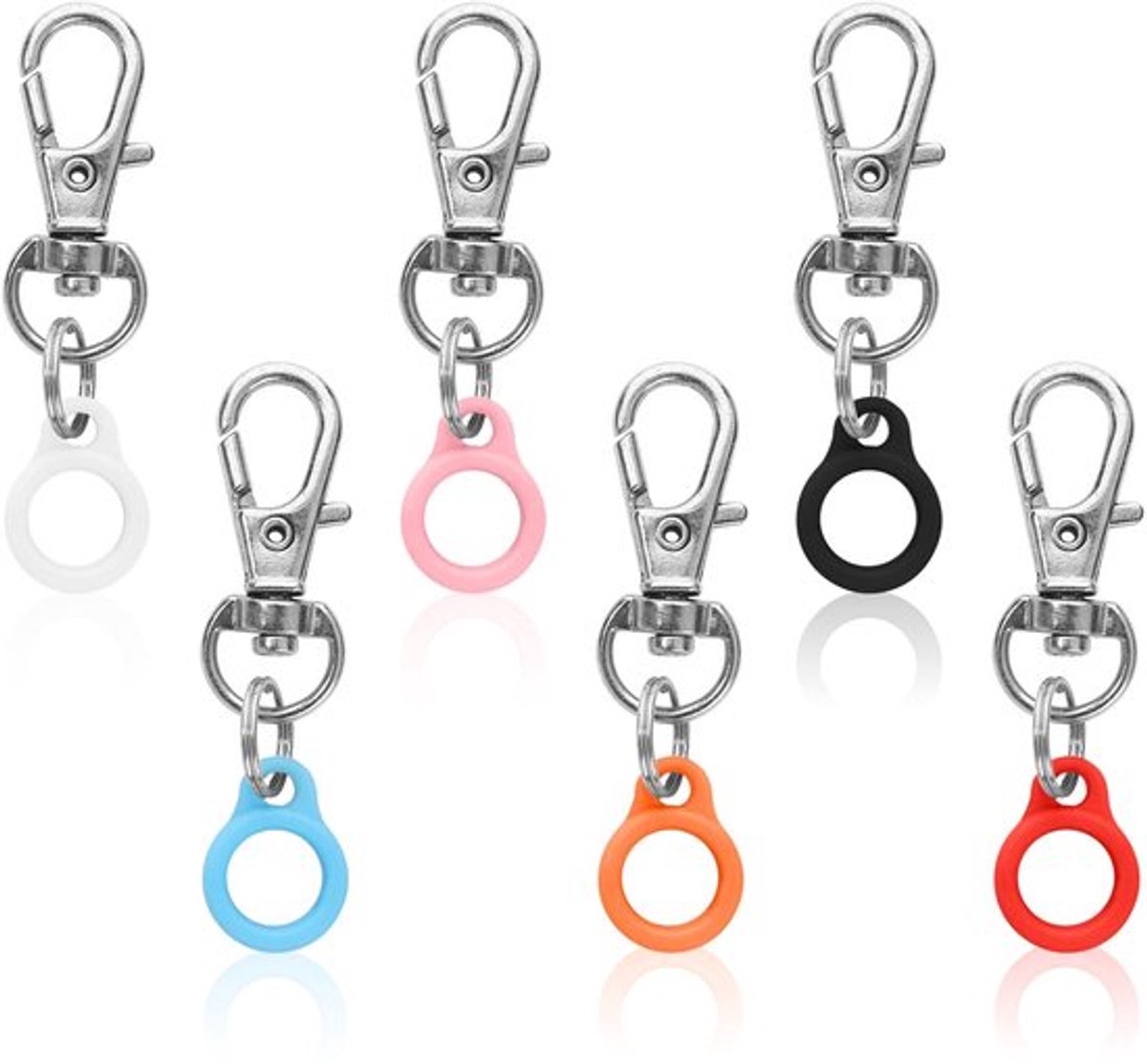 Penhouder 6 Stuks - Penclips/Siliconenring - Badge Reel Clips - Karabijnsluiting 3 cm - Vervangingsaccessoires - Geschikt voor dagelijks gebruik - Penclip