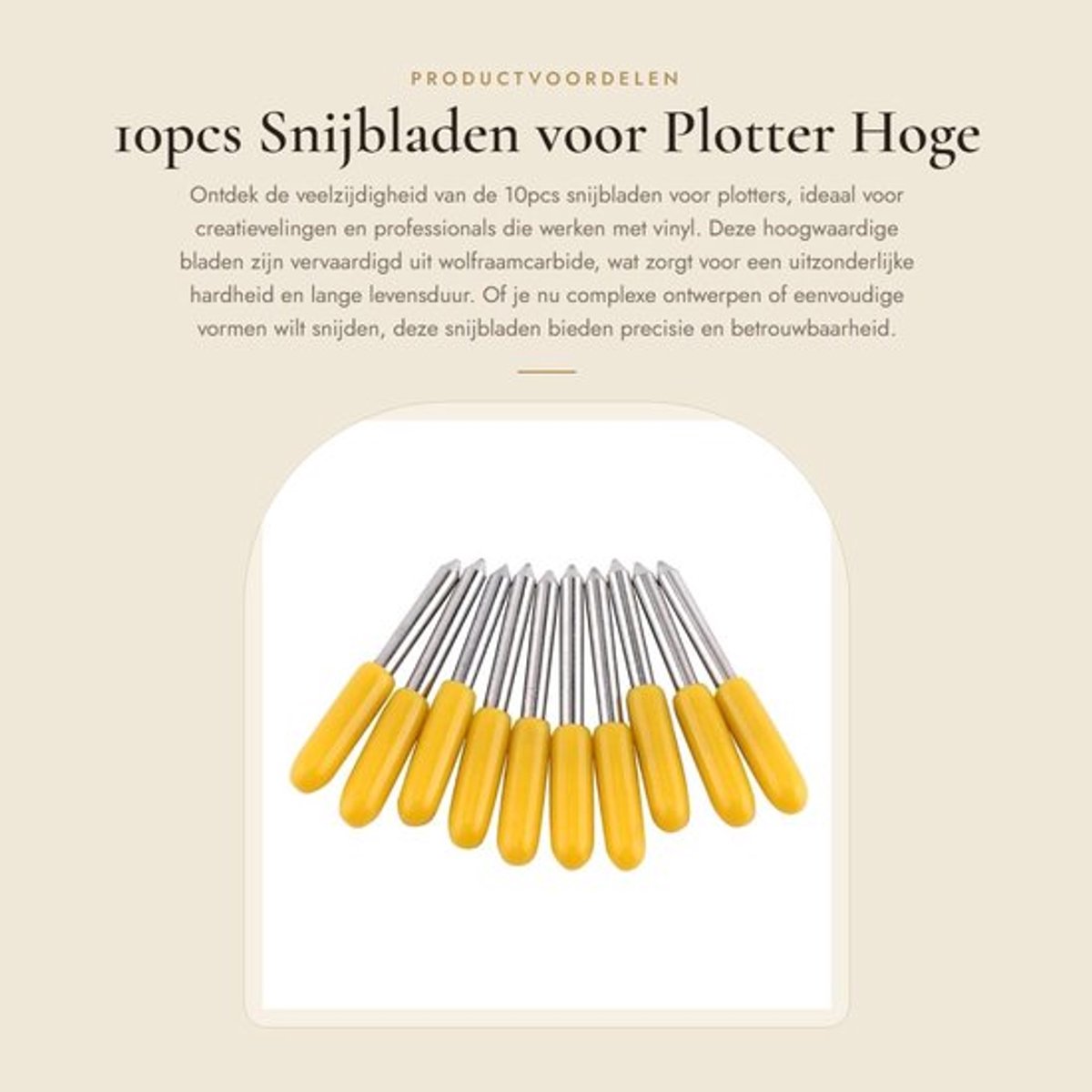 Snijmes Professioneel - 10 Stuks - Wolfraamcarbide Bladen - Hoge Precisie - Voor Vinylsnijden - Duurzaam en Taai - Snijblad