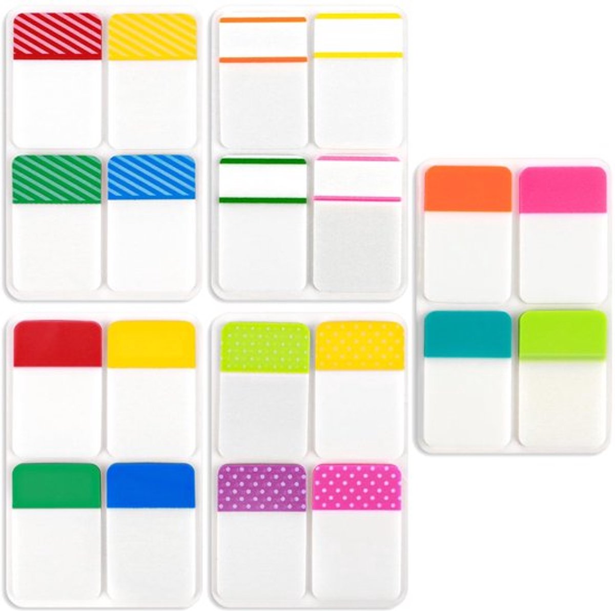 Index Tabs 400 Stuks - Zelfklevende Strips - Pagina Markeerders - Document Classificatie - Kleurige Bladwijzers - 4 x 2,5 cm - Boekmark