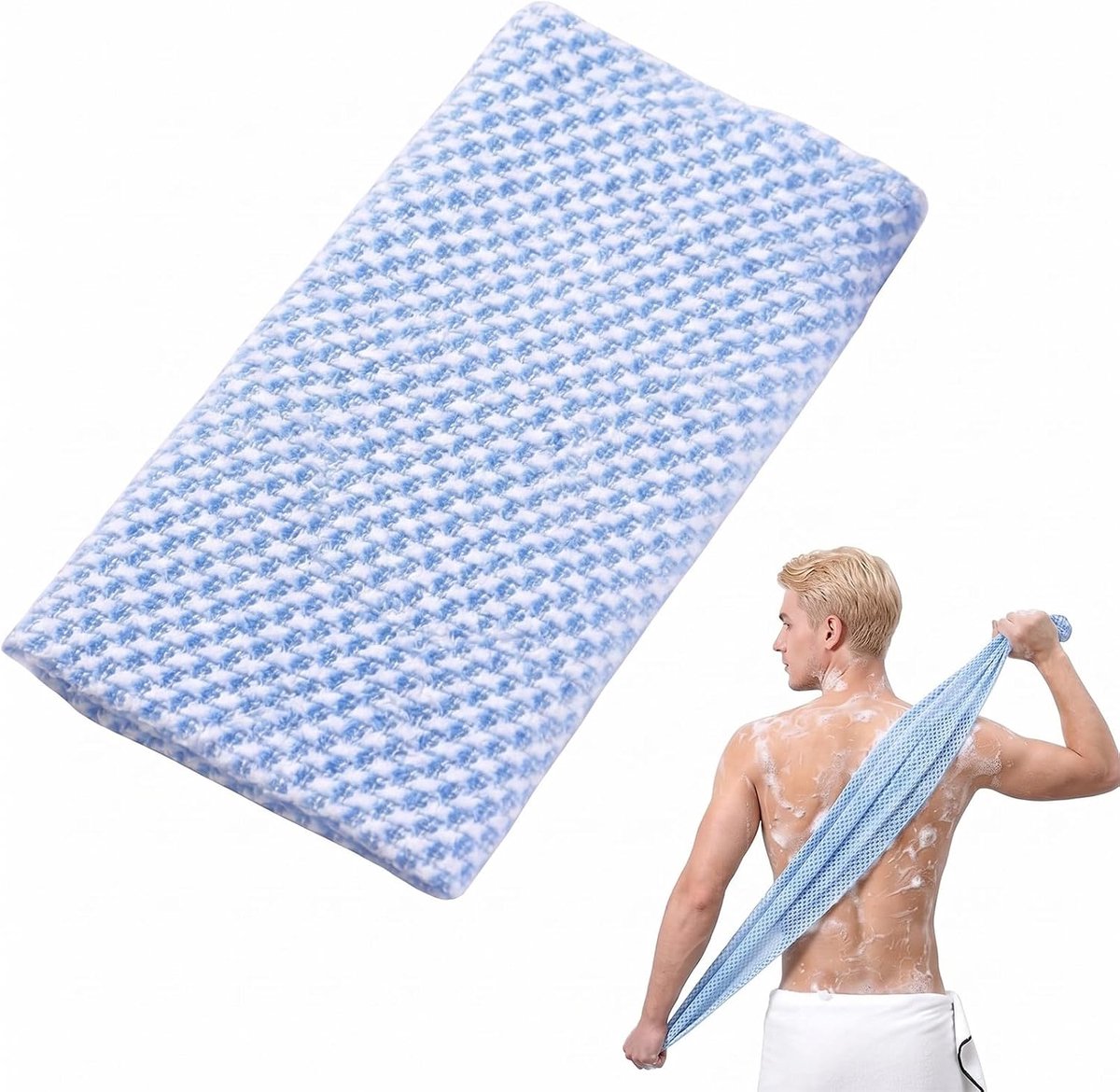 Douchepeelinghanddoek 100 cm - Japanse peelinghanddoek - nylon douchenet - grondige huidverzorging - ShopVlot