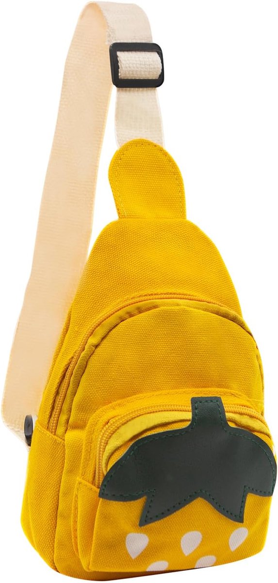 Schoudertas voor meisjes - klein met konijn en aardbeien - verstelbare band - ideaal voor school en sport - ShopVlot