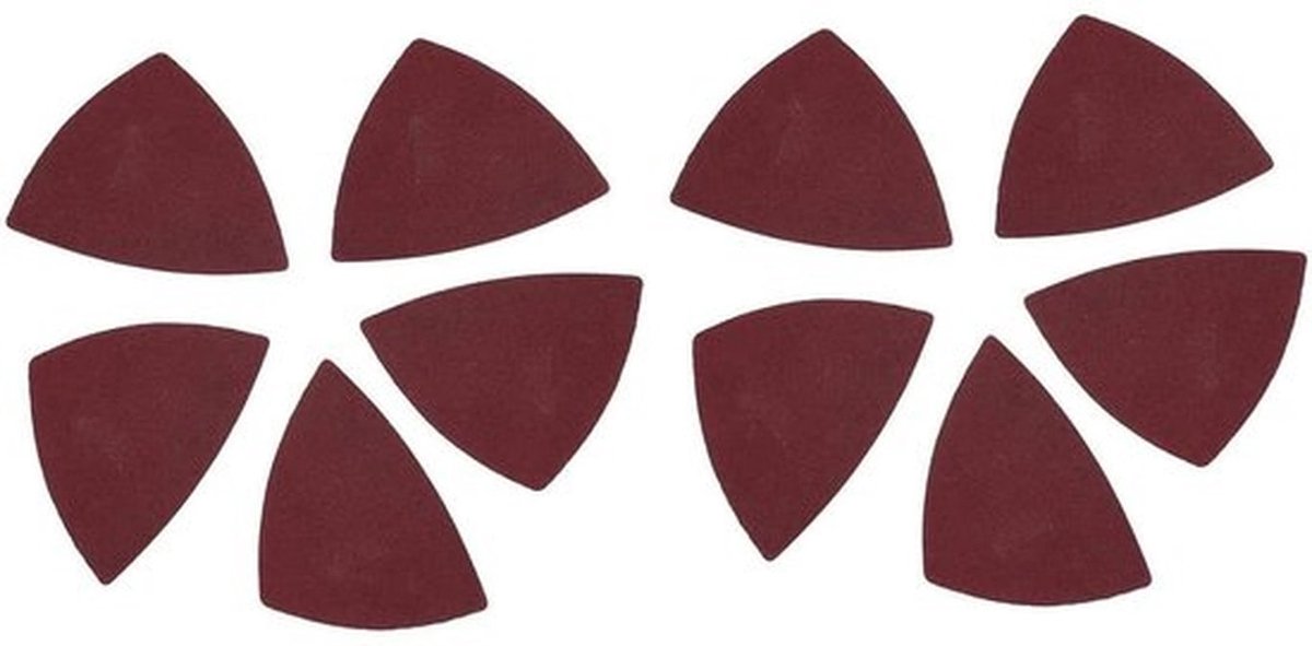 Schuurpapier Set van 10 - Schuurpapier Driehoek 60 Grit - Zelfklevend Zandpapier - Gepolijst voor Hout/Metaal - Afmeting 80mmx80mmx80mm - Aluminiumoxide Schuurmiddel - Schuurvellen