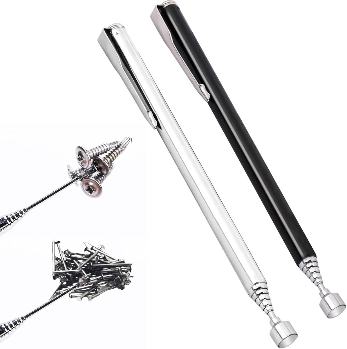 2-Piece Telescopic Magnetic Collecting Tool, Extendable Magnetic Rod (64cm) & 1.5lb Adhesive Tool Collecting Pin for - ShopVlot