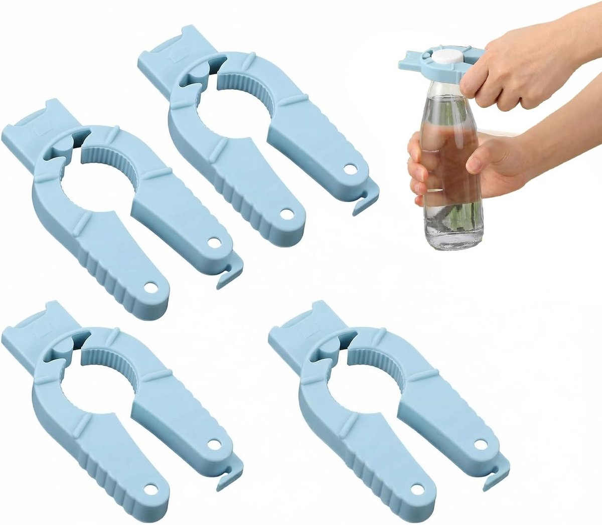 Multifunctional Bottle Opener, 3-in-1 Plastic Lid Opener and Screw Cap Opener for Seniors and Hand Weakness - ShopVlot