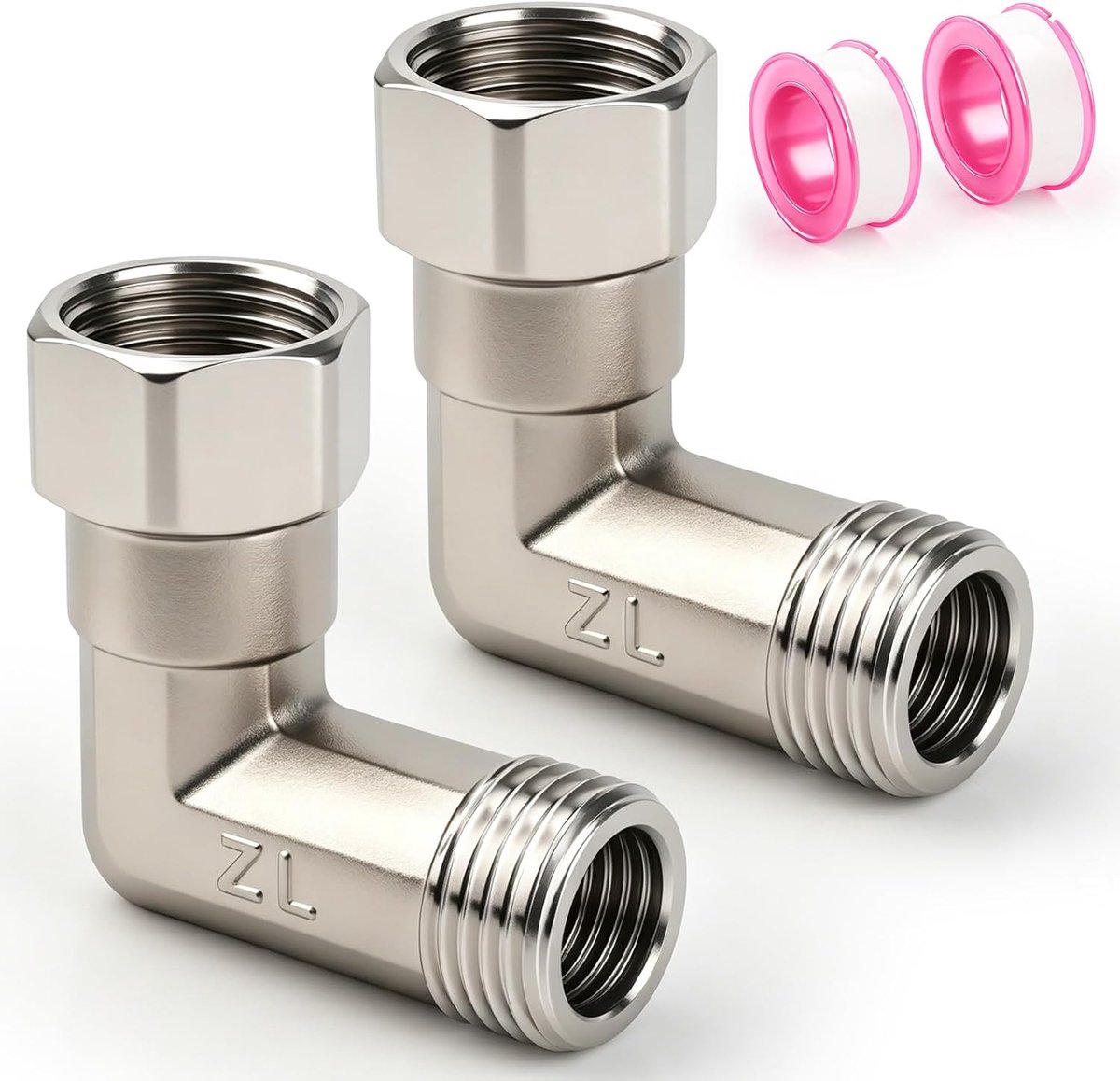 2 stuks 304 roestvrij staal 90 graden hoek 2 uiteinden flexibele beweegbare connector 1/2 inch vrouwelijke - ShopVlot