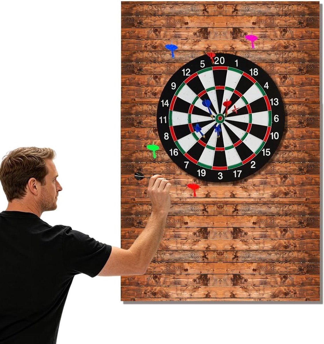 Dart Wall Protector, Wooden Wall Protection, Dart Board, Self-Adhesive, Split Felt Wall Protection, Surround Board - ShopVlot
