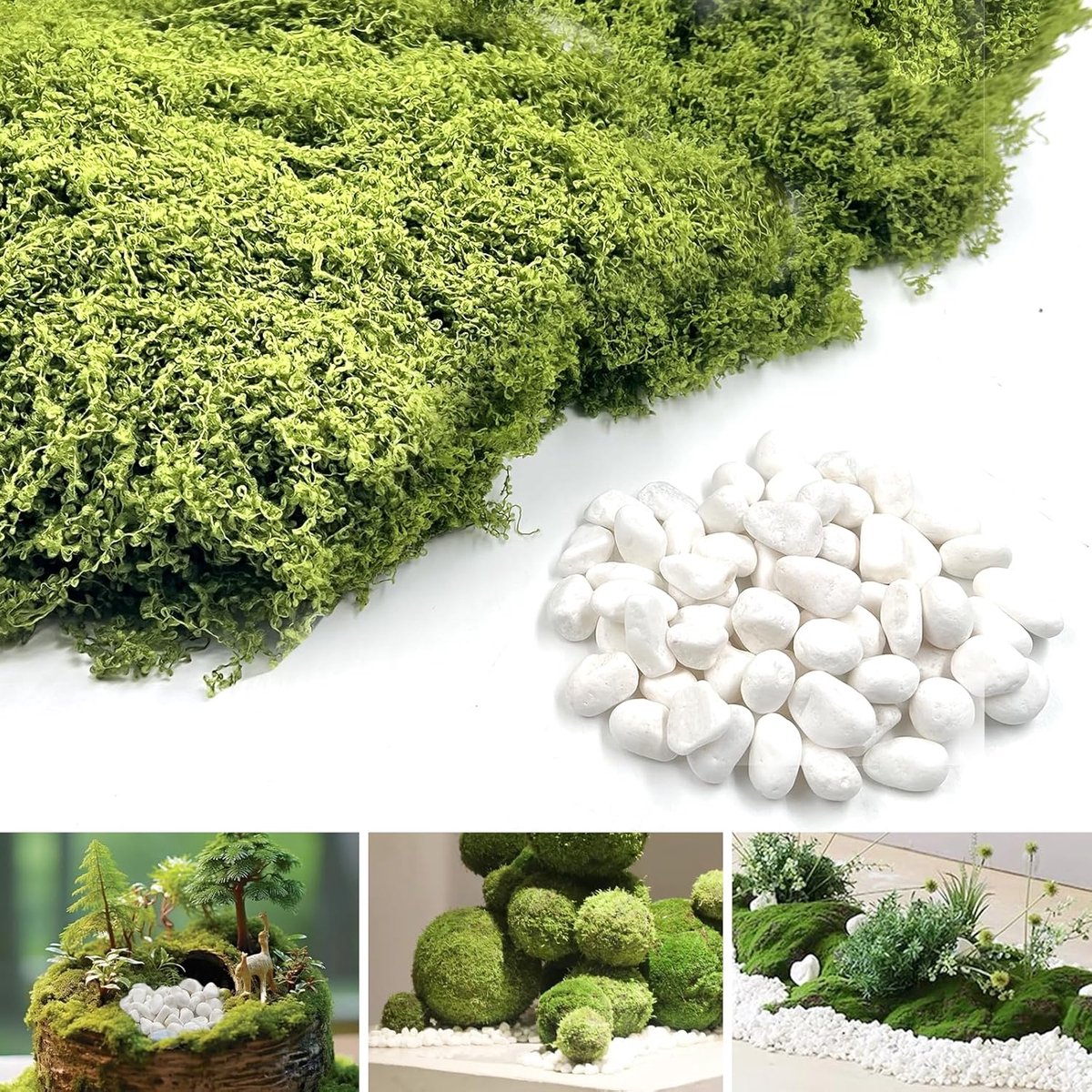 Kunstmos 100g - Kleurvast en geurloos - Voor binnen en buiten - Perfect voor decoratieve potten - ShopVlot