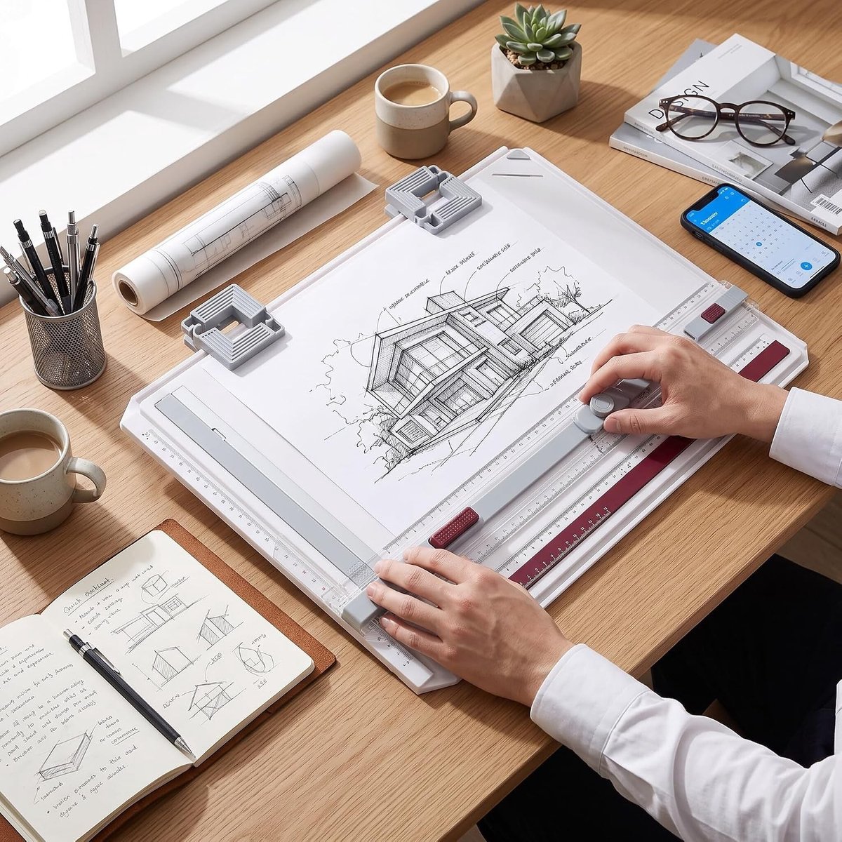 Multifunctionele A3 Tekenpad en Tekentafel, Oogbescherming, Duurzaam voor Technisch Ontwerpen en Creatief Gebruik