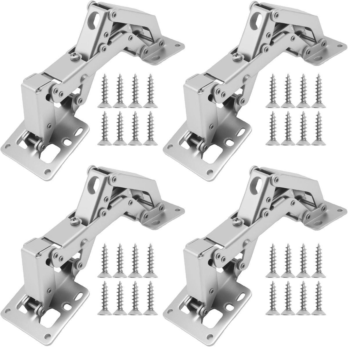 4pcs 175 degree hinges, frameless cabinet hinges, soft-close hydraulic adjustable holder for kitchen cabinets - ShopVlot