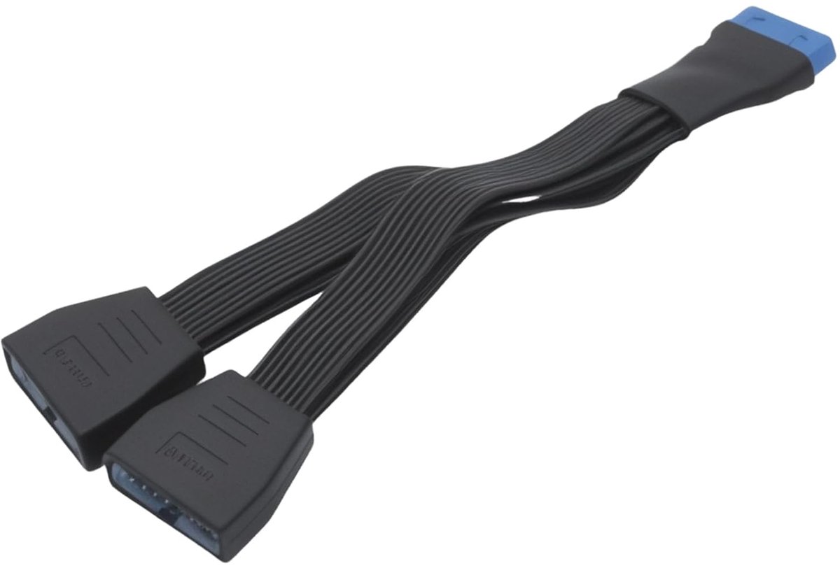 19-pins header 1 naar 2 uitbreiding splitterkabel, USB 3.0 19/20-polige stekker naar bus adapter voor pc DIY, interne - ShopVlot