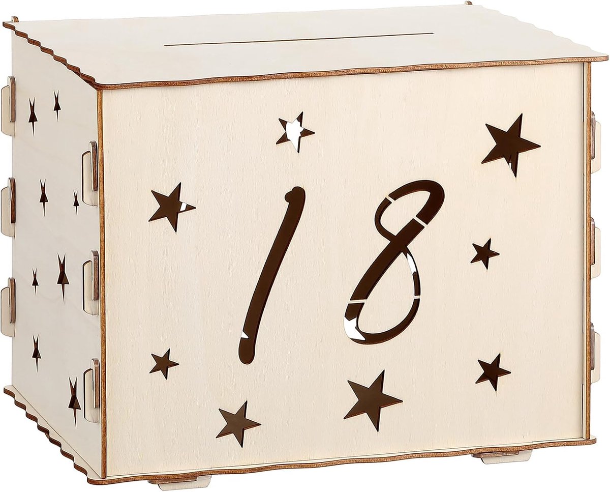 Namalu Verjaardagsurn Doop Kaartendoos Houten Spaarpot Decoratieve Spaarpot Voor Bruiloften Feestdecoratie Cadeaudoos - ShopVlot