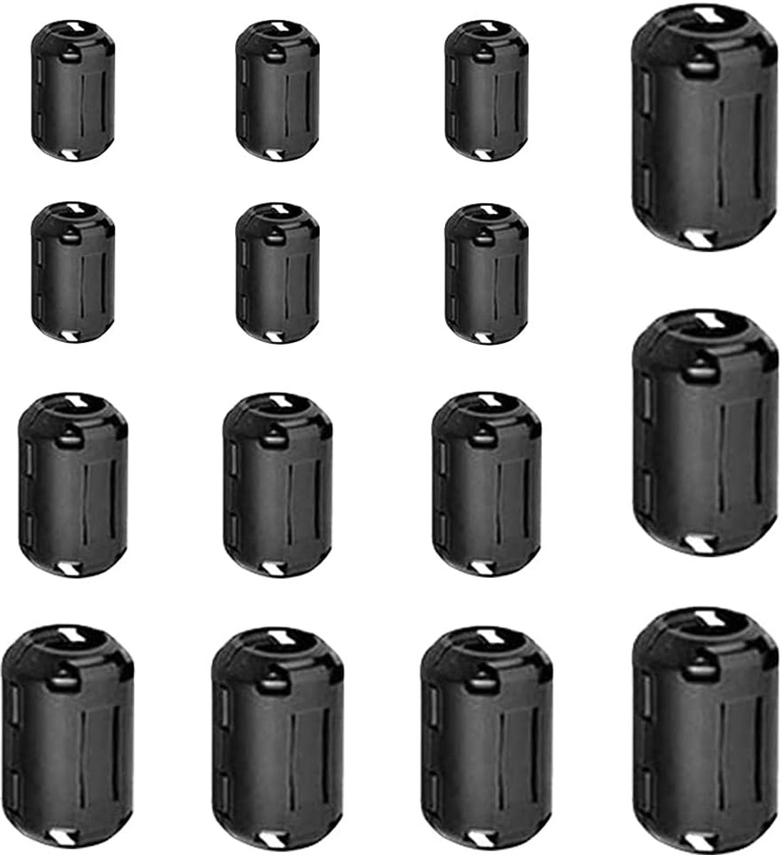 15pcs Black Clip-on Ferrite Toroidal Kit, RFI EMI Noise Reducer Cable Clip, Anti-Interference High Frequency Filter - ShopVlot