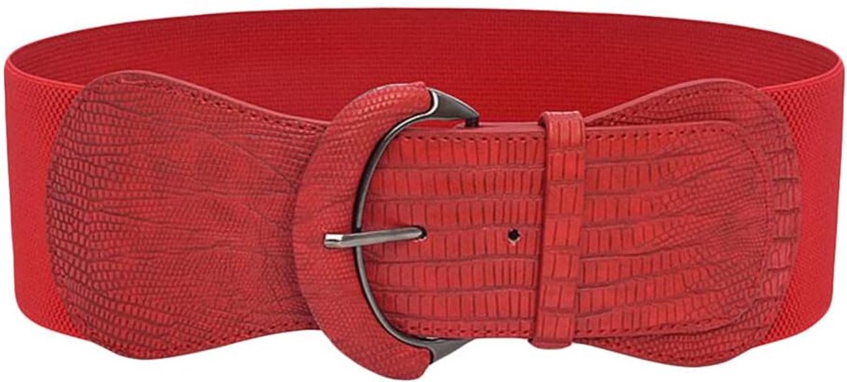 Women's Elastic Belt, Wide Waist Belt, Elastic Waist Belt, Waist Belt, Corset, Red, One Size, Red - ShopVlot