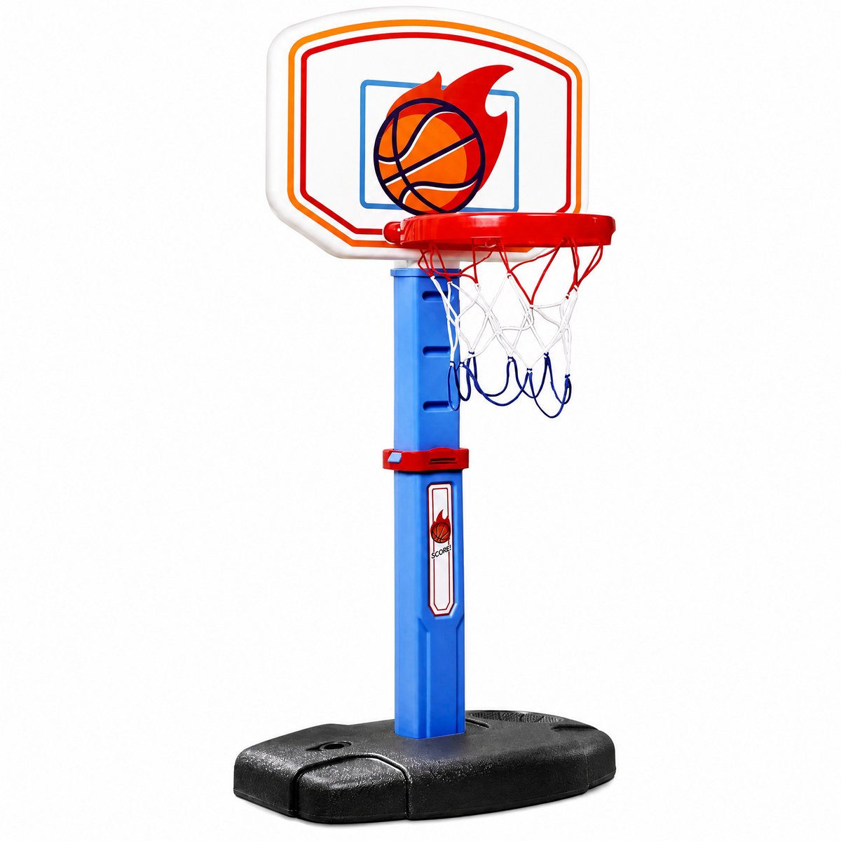 Atlasyx basketbal - Buitenspeelgoed - Basketbalring - Basketbalpaal - Mini basketbal set - Verstelbaar - 4 Ballen - 76–107 cm Hoog