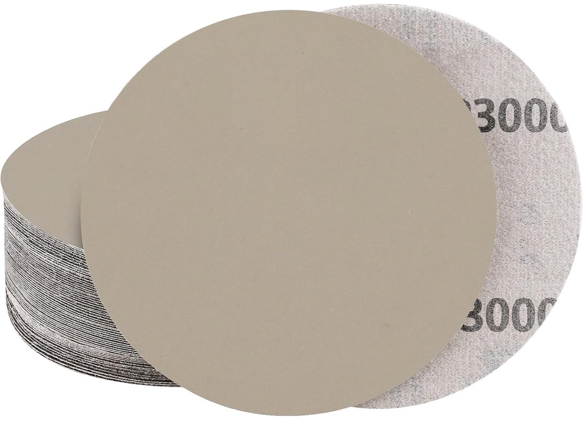 STEBRUAM Sandpaper, Pack of 20, 150 mm, Tape, No Hole, Dry, Wet, Sanding Discs, 3000 Grit for Car, Metal - ShopVlot