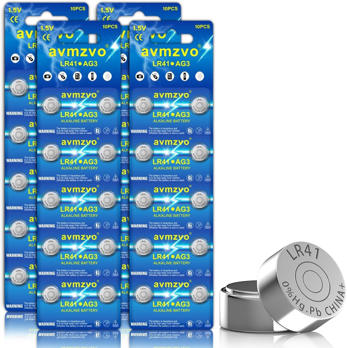 AG3 LR41 alkaline batteries LR41 1.5 V, Mercury-free, 392/192/L736/G3A/3GA - ShopVlot