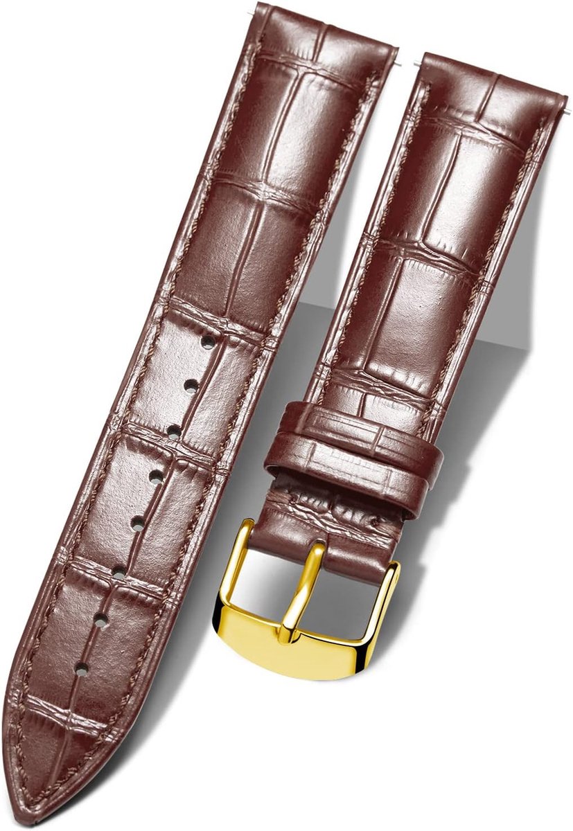 BINLUN Genuine Crocodile Leather Watchband Replacement Watch Band Quick Release Waterproof 10 Colors 13 Sizes for Men - ShopVlot