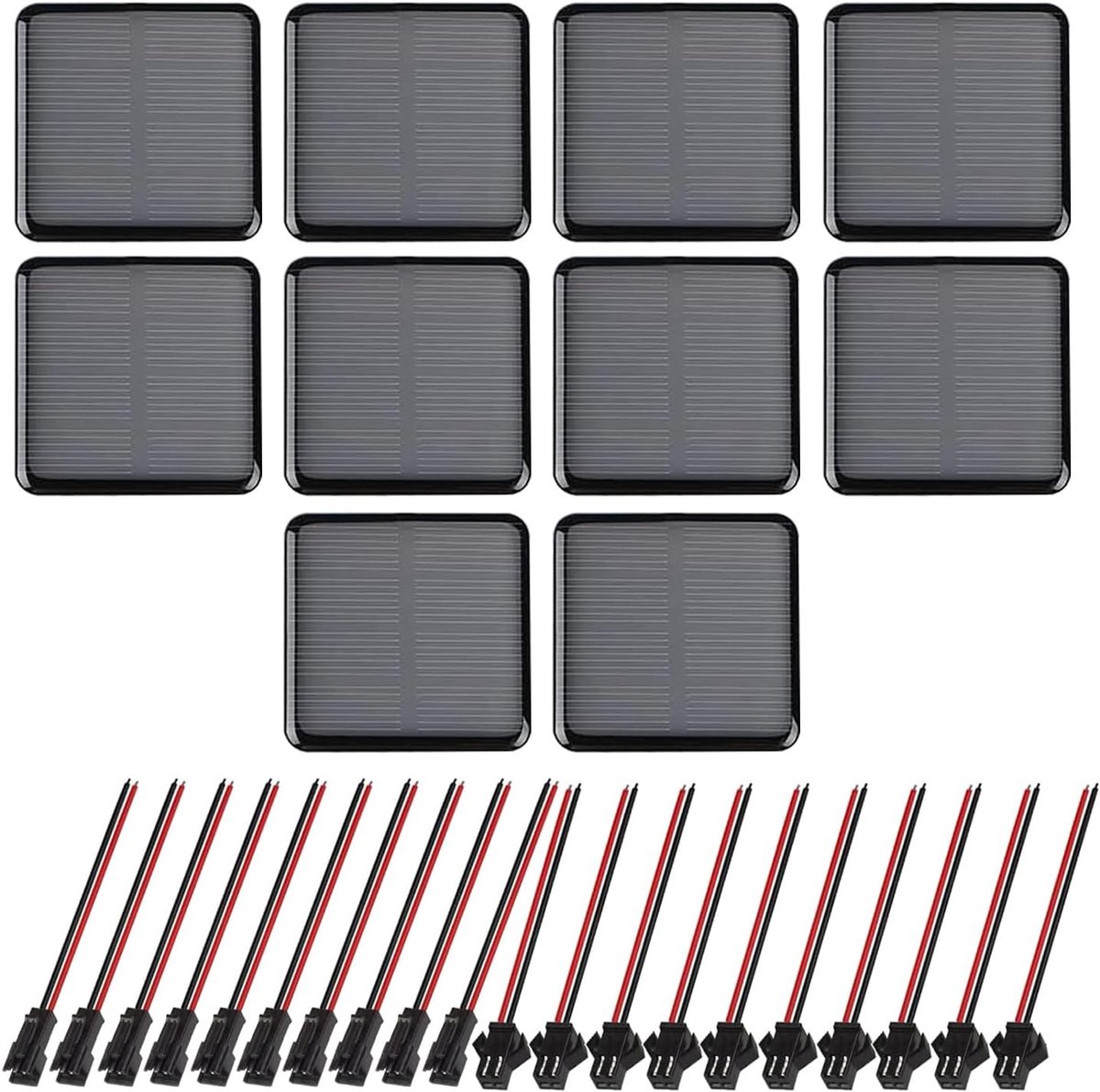 GTIWUNG 10Pcs 2V 50x50mm Micro Mini Solar Panel Portable Solar Panel Power Module Charger for Solar Home DIY Science - ShopVlot
