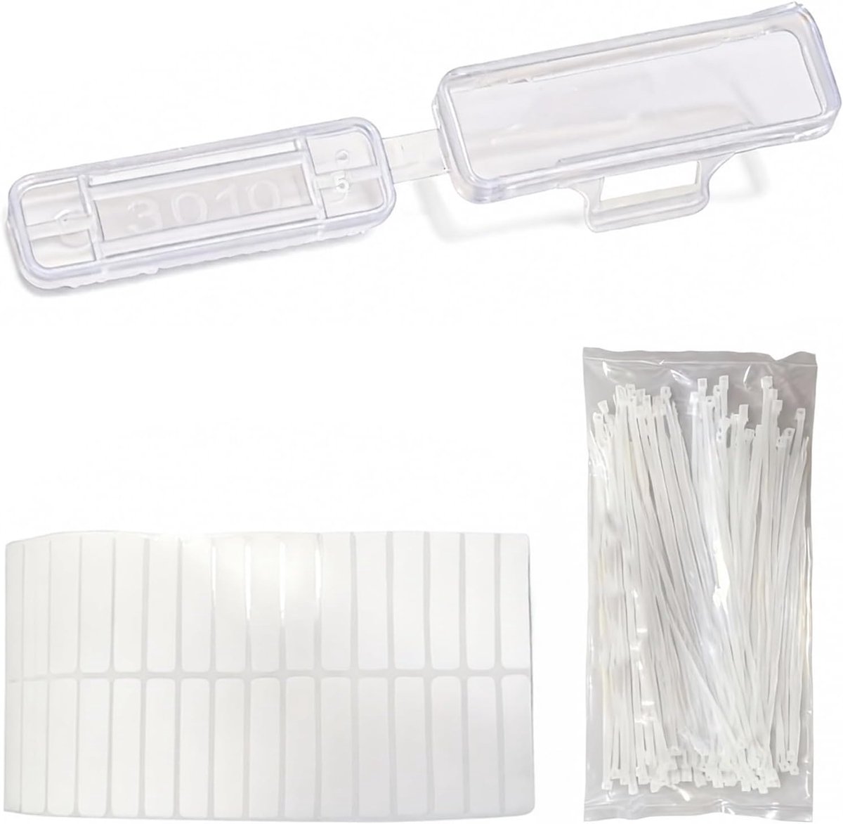 300 Pack Cable Tags Transparent Reusable with Storage Box Waterproof Cable Management Network Electrical Installation - ShopVlot