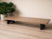 Monitorstandaard 80x30 cm - Walnoot - Met Opbergruimte