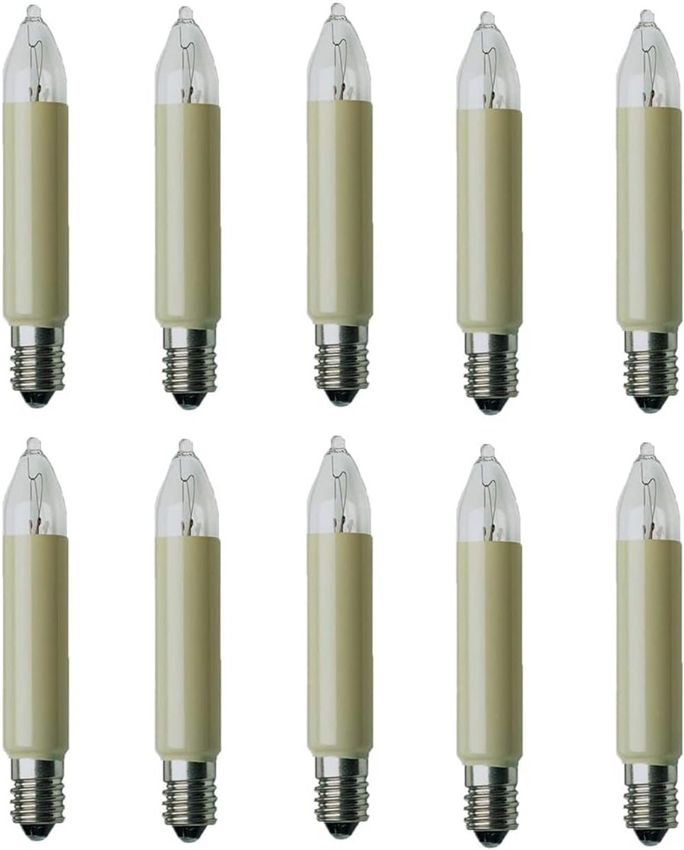 Vervangende kleine kaars 12V 3W E10 - warm wit - geschikt voor binnen en buiten - ideaal voor lichtsnoeren - ShopVlot