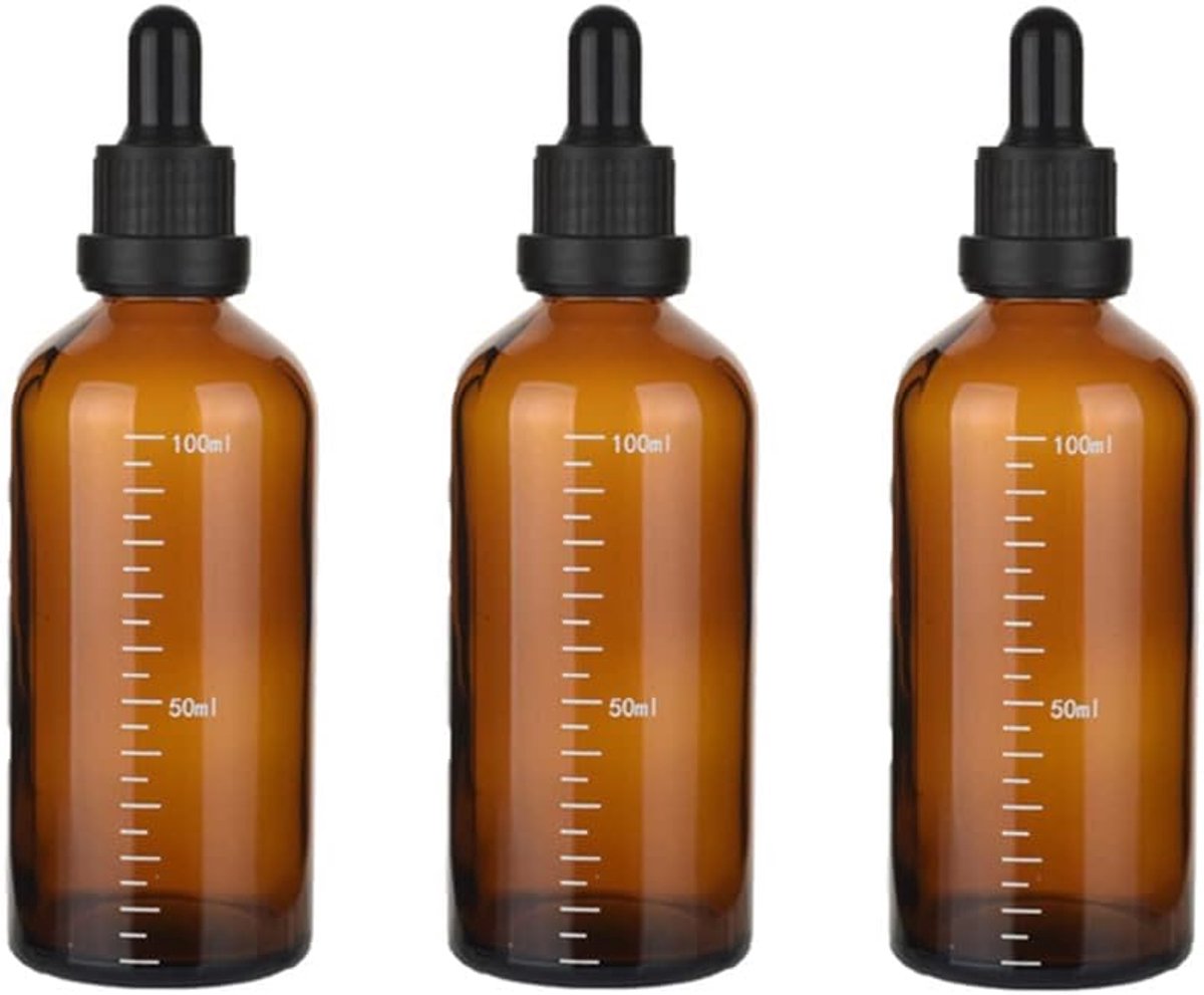 Druppelflessen 3PCS 3oz - Amber glas - Met pipetten - Ideaal voor essentiële oliën - ShopVlot