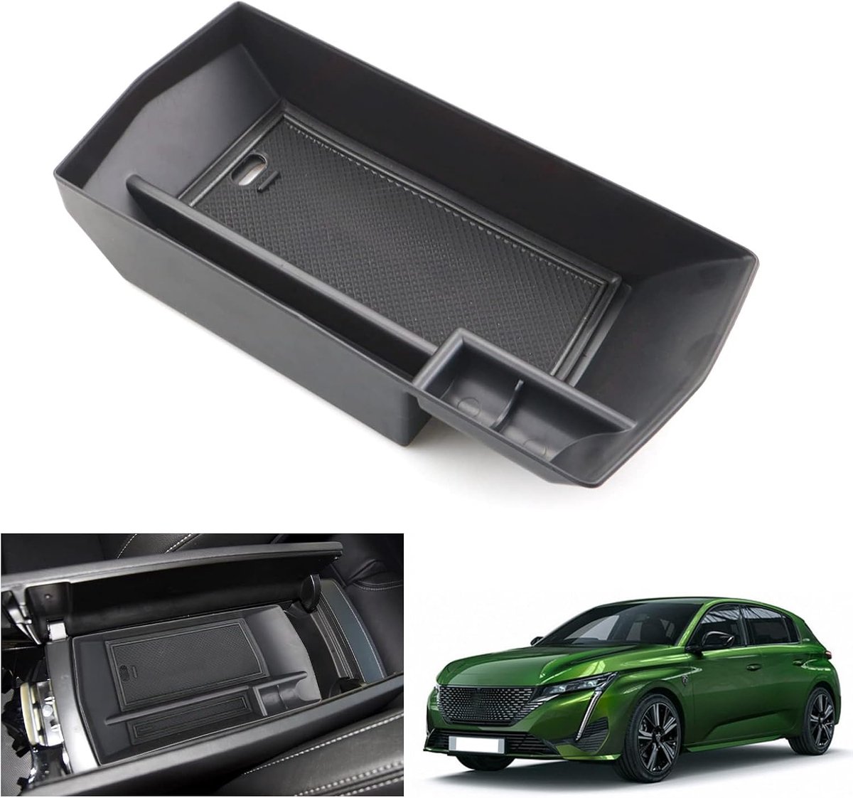 Center console opbergbox - zwart - armsteun organizer - ideaal voor Peugeot 308, Opel Astra L en Citroën C5 X - ShopVlot