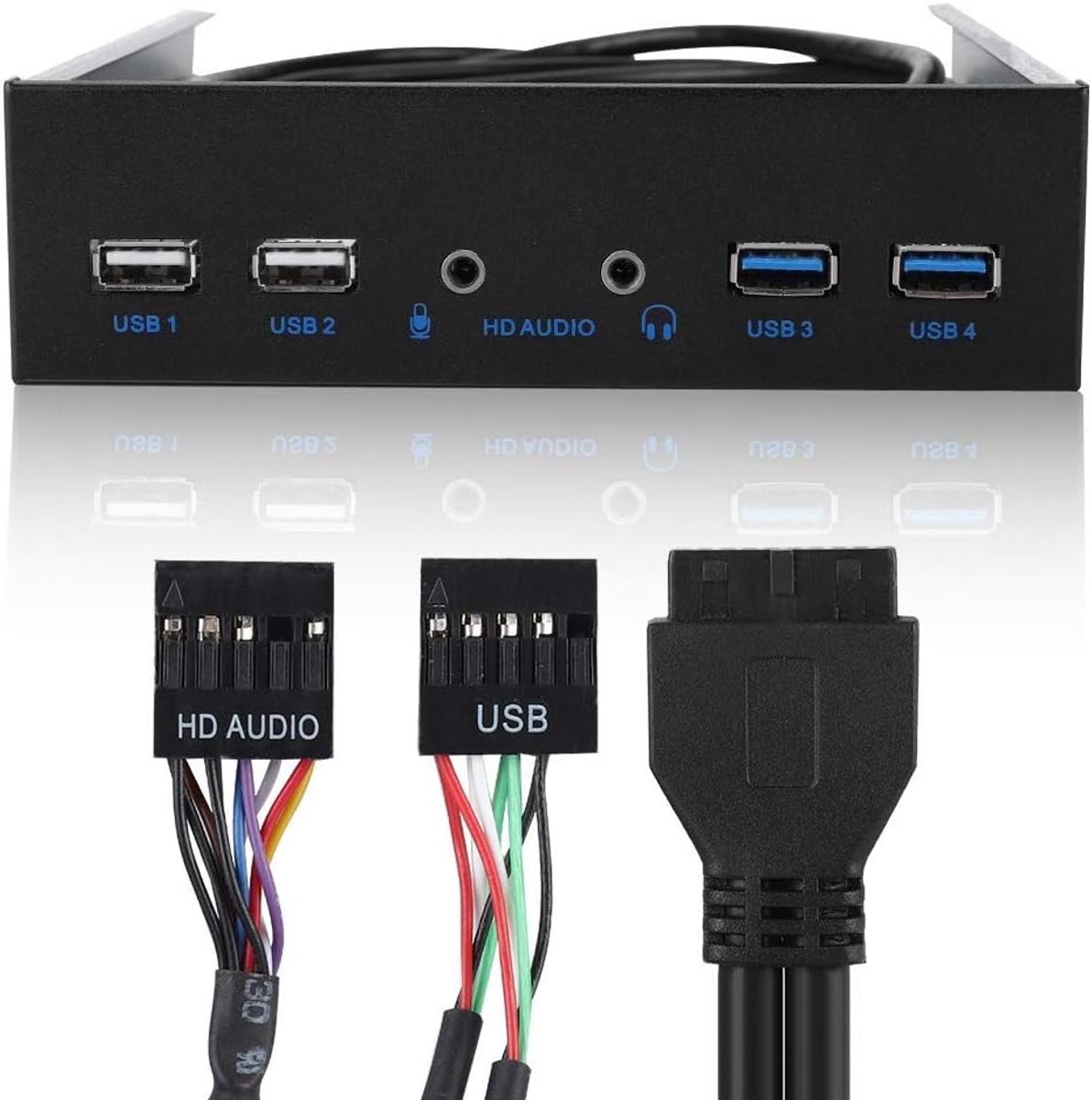 USB3 frontpaneel uitbreiding - HD USB 3.0 + audio - 7 poorten voor extra connectiviteit - ShopVlot