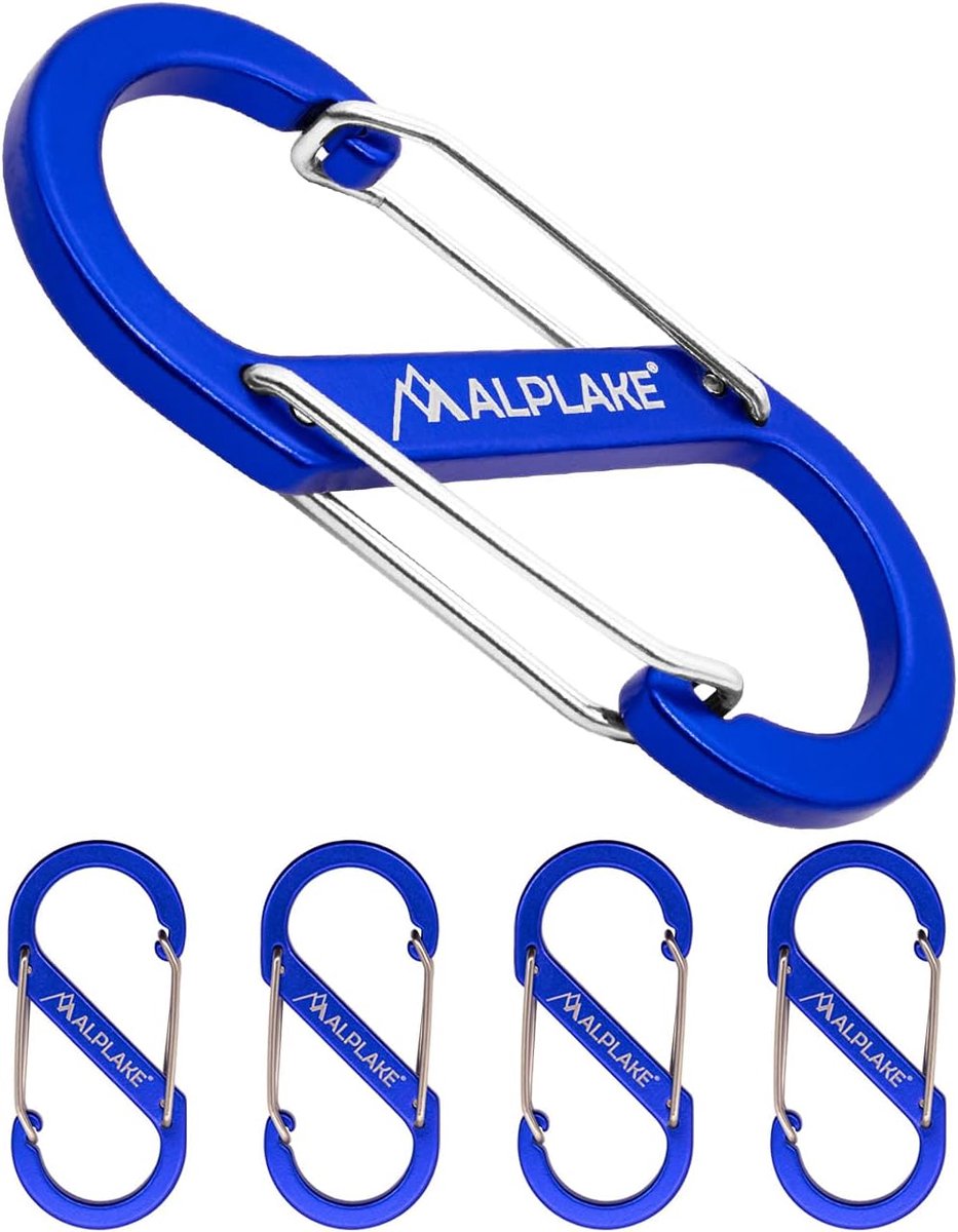 Carabiners 88 mm - Aluminium - Dubbel met veerhaak - Ideaal voor camping - ShopVlot