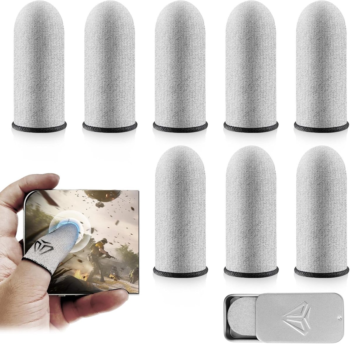Gaming vingersleeve 8 stuks - ademend materiaal - ultra-gevoelig - optimale grip tijdens het gamen - ShopVlot