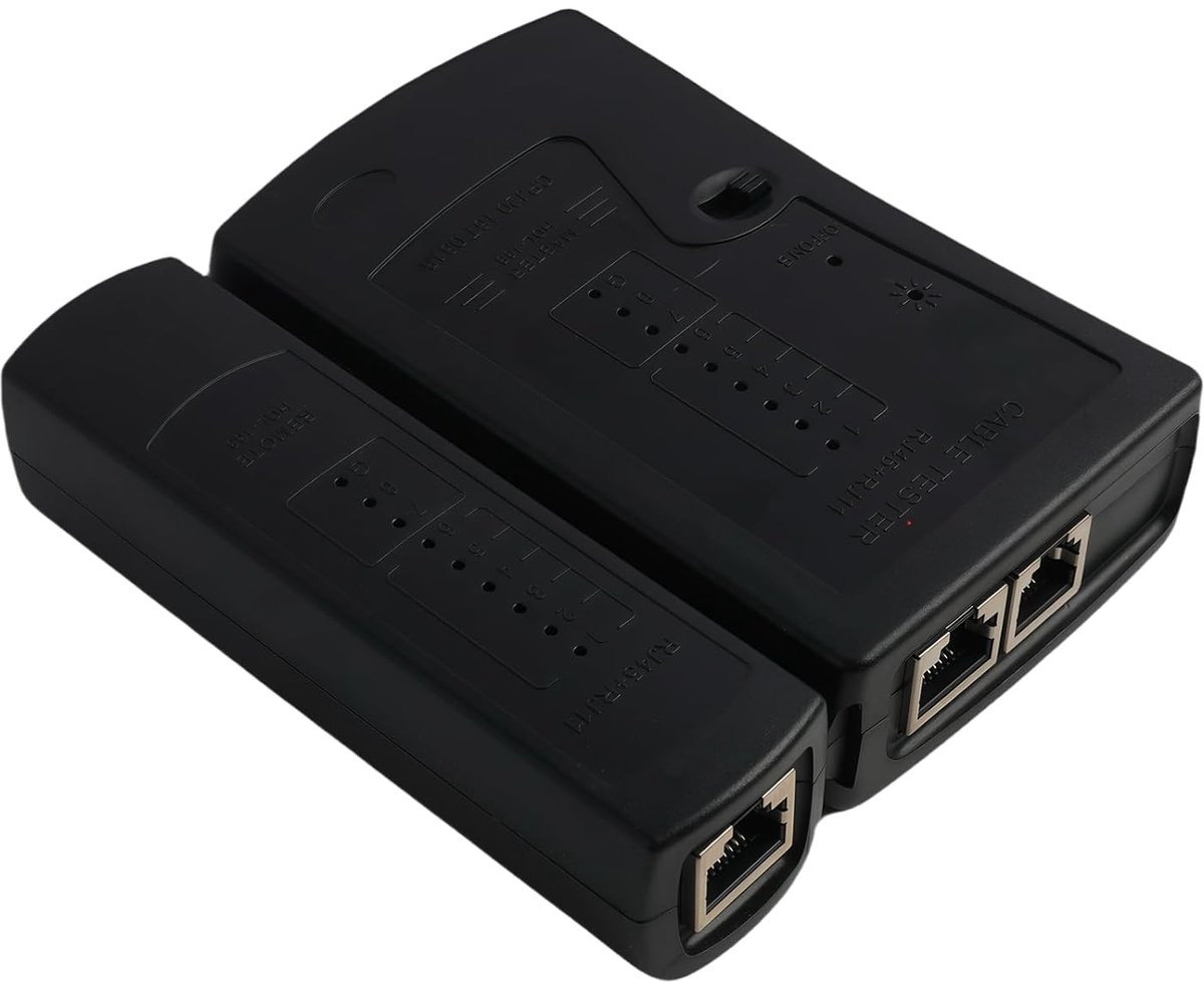 Netwerk Kabeltester RJ45 - Voor RJ11, RJ12, CAT5, CAT6, CAT7, CAT8 - LED foutdiagnose - ShopVlot
