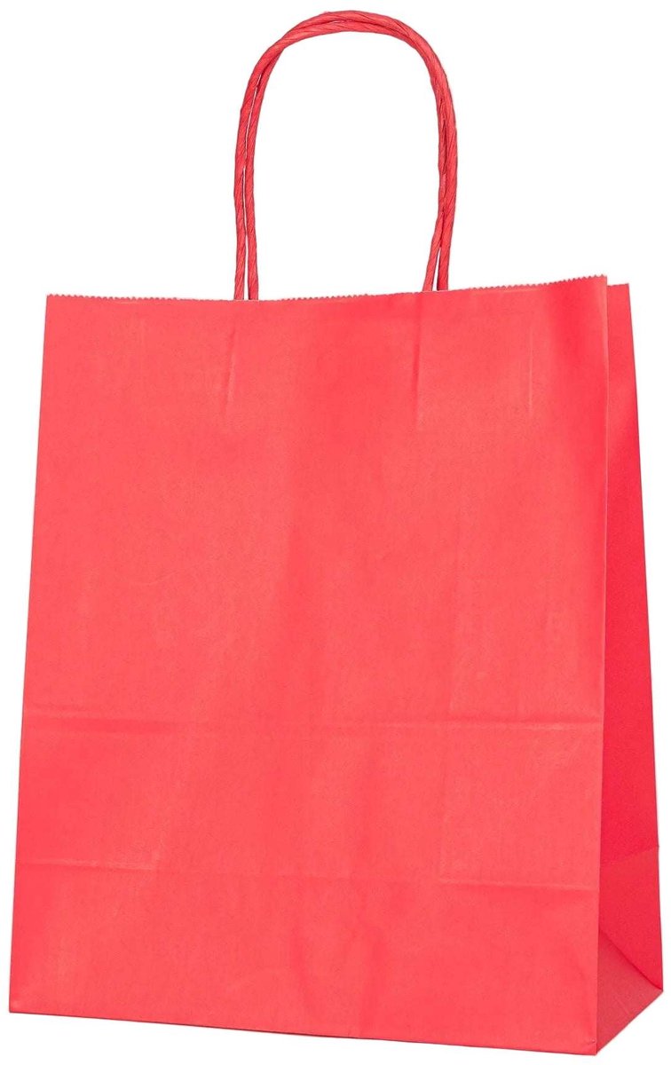 Papieren Draagtas - 60 Stuks -Red- 22x27x11cm - Papieren Tasjes - Kraft Tas - Tassen - Cadeau Tas - Hoogwaardig Kraft Papier - Eco-vriendelijk - Ideaal voor Geschenken - Lasentopack