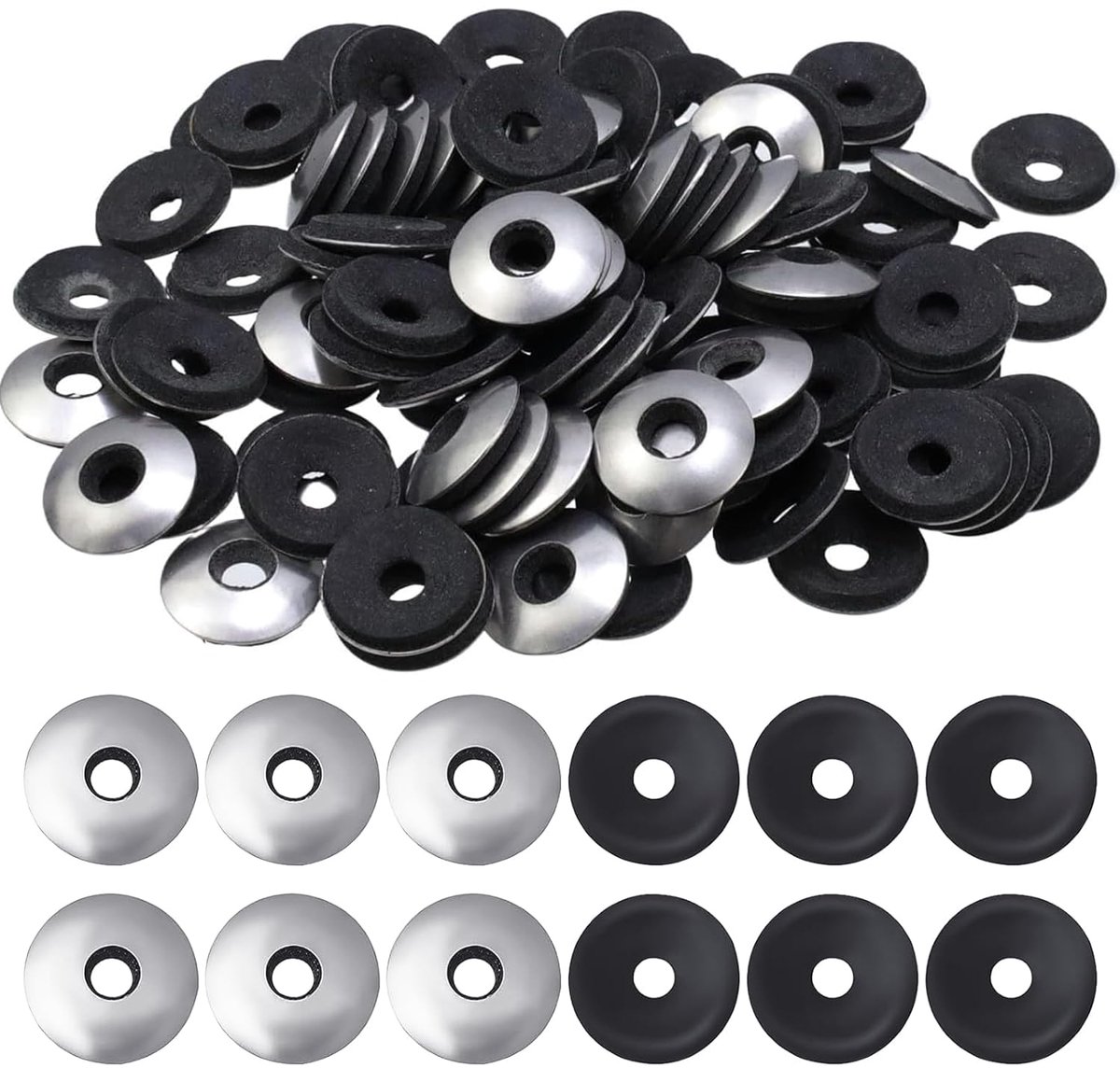 Sealing rings M6.3 x 16 mm - rubber en roestvrij staal - voor langdurig gebruik - 200 stuks - ShopVlot