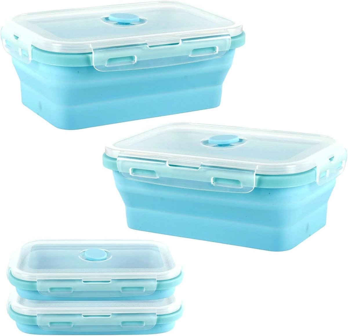 Vouwbare Lunchdoos 800ml - Siliconen Bento Box - Magnetronbestendig en Lekvrij - Ideaal voor Kantoor - ShopVlot